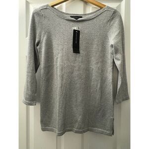 Jones NY Silver Glimmer Sweater (NWT) WMNS Size S‎ 3/4 Sleeve Blouse/Top Holiday
